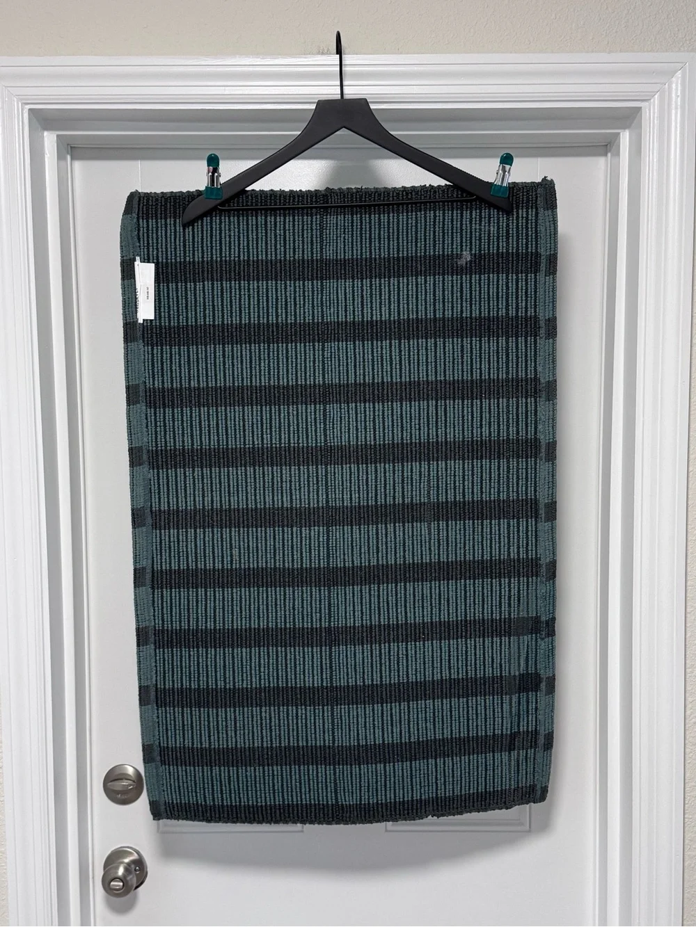IKEA VAGSKYLT Striped Doormat Blue-Green Black Rug